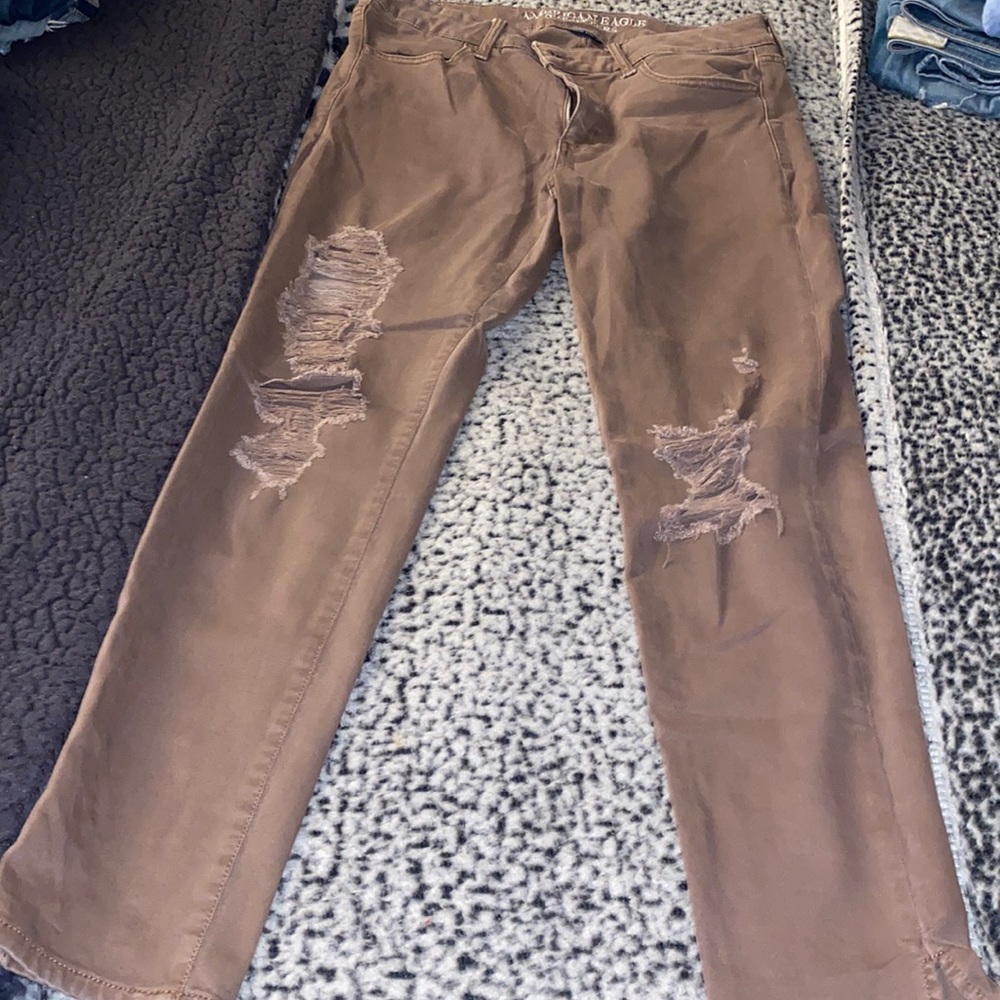 Skinny twill pants
